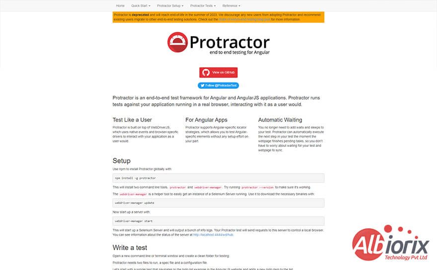 Protractor -Angular UI Development tools.