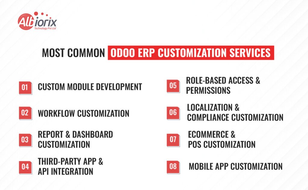 Most Common Odoo ERP Customization Services