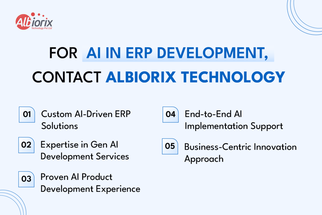 For AI in ERP Development Contact Albiorix Technology For AI in ERP Development, Contact Albiorix Technology