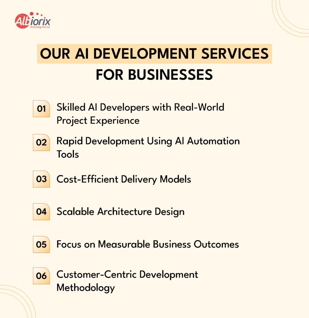 Our AI Development Services for Businesses