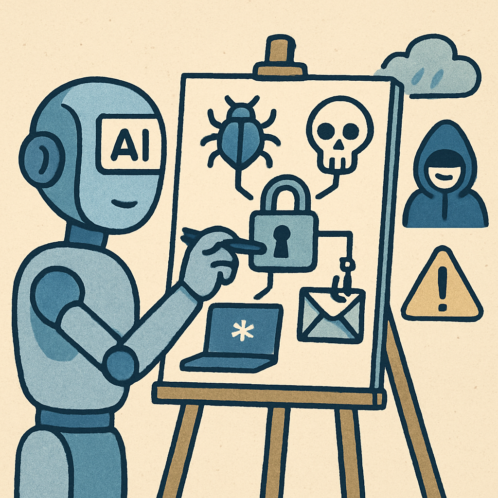 Illustration showing AI model illustrating security threats Illustration showing AI model illustrating security threats